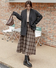 DAY CLOSET（デイ クローゼット）の「【春・秋おすすめ/おうちで洗える/UVケア】袖スリット入りグレンチェックテーラードジャケット レディース（テーラードジャケット）」