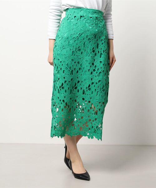 KOBE LETTUCE（コウベレタス）の「フラワーレースタイトスカート（スカート・レディース・ブラック/キャメル/ローズ/ベージュ/イエロー系その他/ブルー系その他/ワイン/ブルー系その他2/ダークグリーン/グリーン/ラベンダー・FREE/S/M）」の20枚目の写真