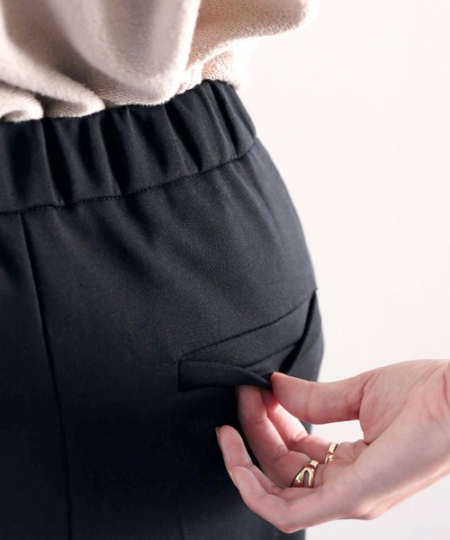 classicalelf（クラシカルエルフ）の「マニッシュなセンタープレスカットフレアパンツ。（スラックス・レディース・ブラウン/ブラック/グレイッシュベージュ/キナリ/イエロー/ミント/グリーン/オレンジ・SMALL/MEDIUM/LARGE/X-LARGE/XX-LARGE）」の15枚目の写真