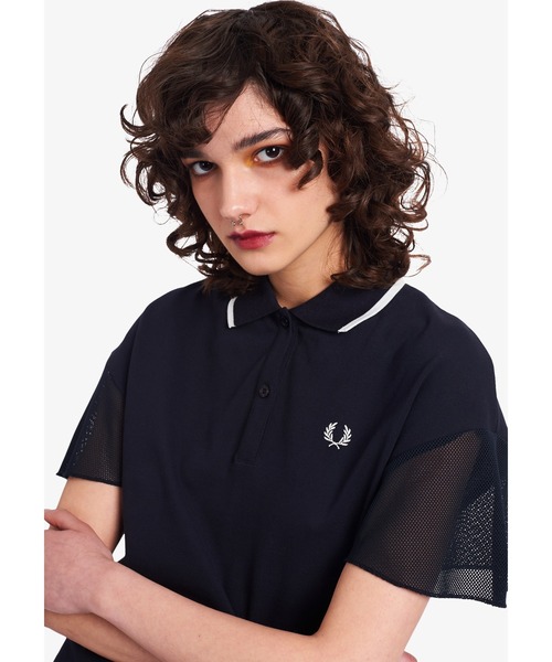 FRED PERRY メッシュスリーブポロシャツ／ネイビー（フレッドペリー） FRED PERRY（フレッドペリー）の「Mesh Sleeve Polo Shirt