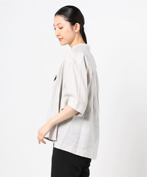 LE GLAZIK　ル グラジック　リネン　スキッパーブラウス　キナリ　36 LE GLAZIK（ルグラジック）の「LE GLAZIK / ル グラジック