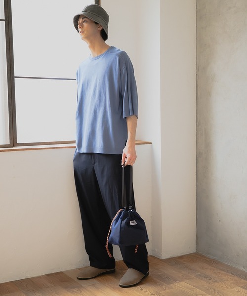 niko and...(ニコアンド)の「配色巾着ショルダーバッグ(ショルダーバッグ・メンズ・ネイビー/グリーン/チャコール・0)」の16枚目の写真