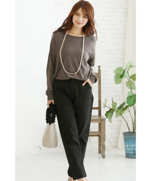 ElegChic(エレグシック)の「テーパードベイカーパンツ(チノパンツ・レディース・ブラック/ベージュ/カーキ・M/XXL/XL/L/4L)」の2枚目の写真
