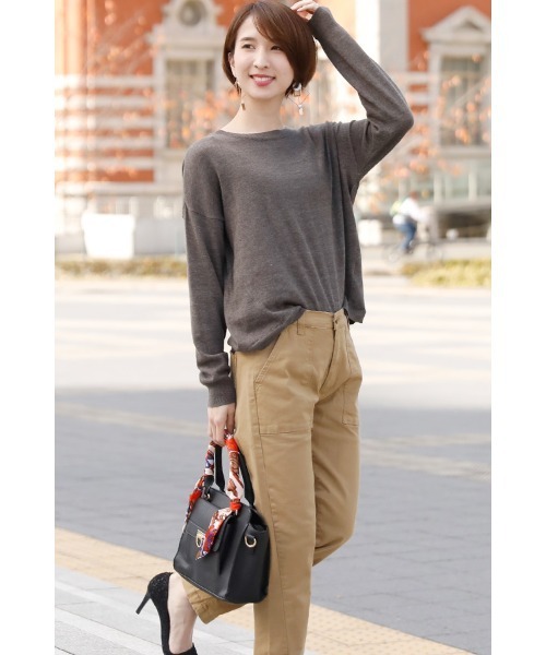 ElegChic(エレグシック)の「テーパードベイカーパンツ(チノパンツ・レディース・ブラック/ベージュ/カーキ・M/XXL/XL/L/4L)」の12枚目の写真
