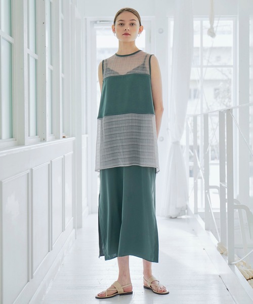 KOH.style(コースタイル)の「パイピングシアーシャツワンピース(ワンピース・レディース・ブラック/グリーン/テラコッタ・FREE)」の19枚目の写真