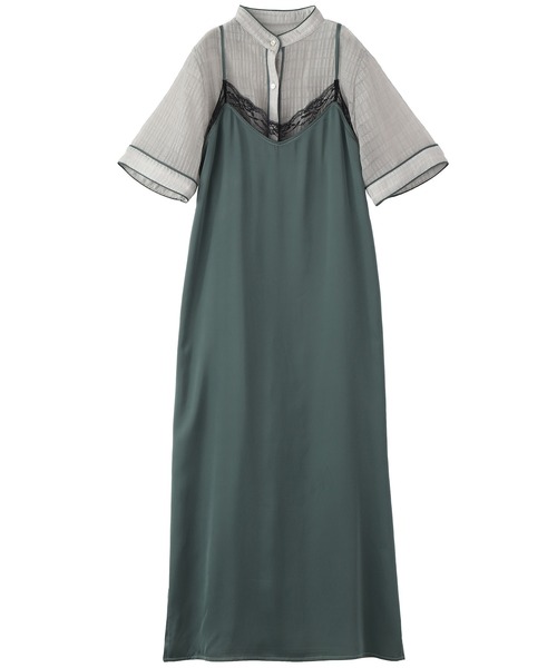 KOH.style(コースタイル)の「パイピングシアーシャツワンピース(ワンピース・レディース・ブラック/グリーン/テラコッタ・FREE)」の22枚目の写真