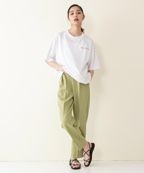 PLAYBOY(プレイボーイ)の「【PLAY BOY/プレイボーイ】水着ラビット柄 バックプリント ビッグシルエット プリントTシャツ(Tシャツ/カットソー・レディース・オフホワイト/ブラック/ダークパープル・LARGE/MEDIUM)」の5枚目の写真