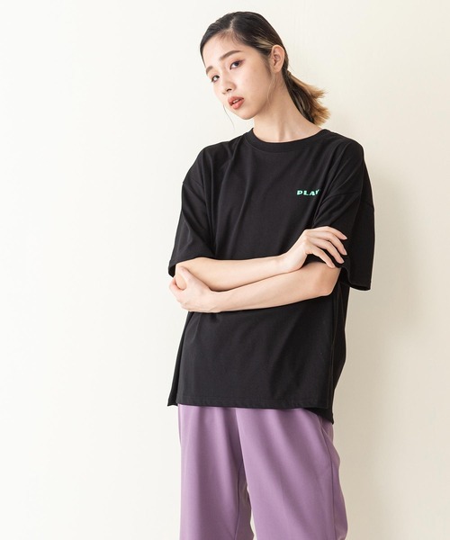 PLAYBOY(プレイボーイ)の「【PLAY BOY/プレイボーイ】水着ラビット柄 バックプリント ビッグシルエット プリントTシャツ(Tシャツ/カットソー・レディース・オフホワイト/ブラック/ダークパープル・LARGE/MEDIUM)」の12枚目の写真
