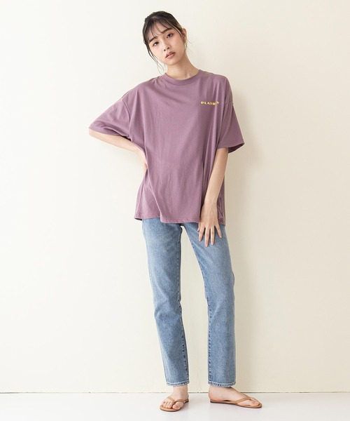 PLAYBOY(プレイボーイ)の「【PLAY BOY/プレイボーイ】水着ラビット柄 バックプリント ビッグシルエット プリントTシャツ(Tシャツ/カットソー・レディース・オフホワイト/ブラック/ダークパープル・LARGE/MEDIUM)」の15枚目の写真