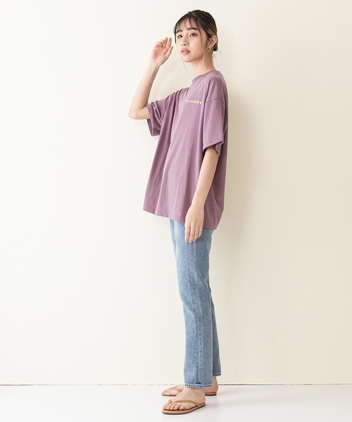 PLAYBOY(プレイボーイ)の「【PLAY BOY/プレイボーイ】水着ラビット柄 バックプリント ビッグシルエット プリントTシャツ(Tシャツ/カットソー・レディース・オフホワイト/ブラック/ダークパープル・LARGE/MEDIUM)」の16枚目の写真