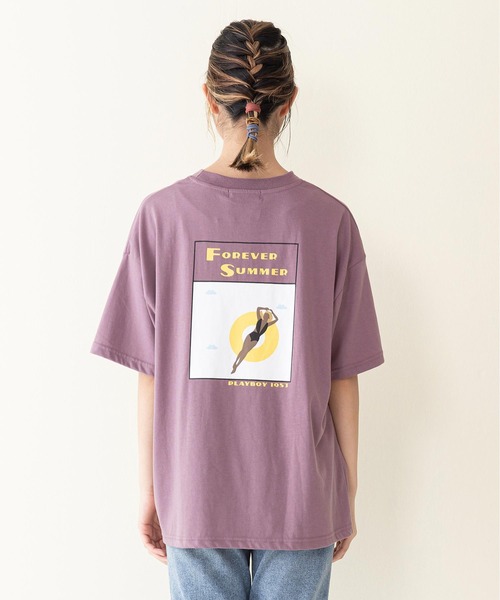 PLAYBOY(プレイボーイ)の「【PLAY BOY/プレイボーイ】水着ラビット柄 バックプリント ビッグシルエット プリントTシャツ(Tシャツ/カットソー・レディース・オフホワイト/ブラック/ダークパープル・LARGE/MEDIUM)」の20枚目の写真