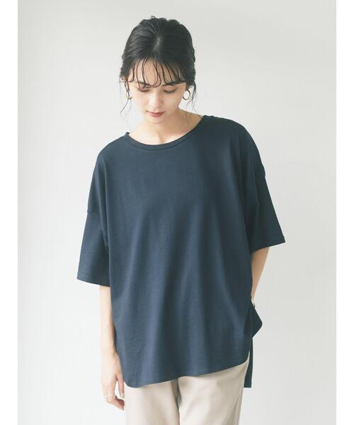 CRAFT STANDARD BOUTIQUE（クラフトスタンダードブティック）の「ラウンドテール半袖カットプルオーバー　＊（Tシャツ/カットソー・レディース・ベージュ/ネイビー/オフホワイト/ピンク/ライトイエロー・M/L）」の19枚目の写真