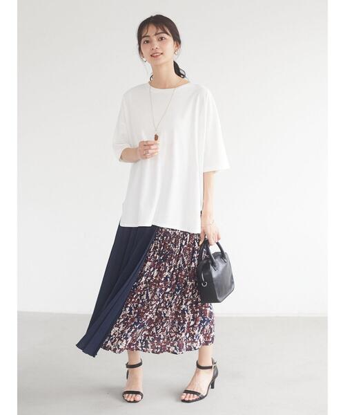 CRAFT STANDARD BOUTIQUE（クラフトスタンダードブティック）の「ラウンドテール半袖カットプルオーバー　＊（Tシャツ/カットソー・レディース・ベージュ/ネイビー/オフホワイト/ピンク/ライトイエロー・M/L）」の20枚目の写真