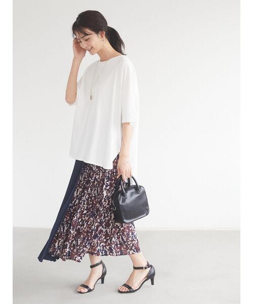 CRAFT STANDARD BOUTIQUE（クラフトスタンダードブティック）の「ラウンドテール半袖カットプルオーバー　＊（Tシャツ/カットソー・レディース・ベージュ/ネイビー/オフホワイト/ピンク/ライトイエロー・M/L）」の21枚目の写真