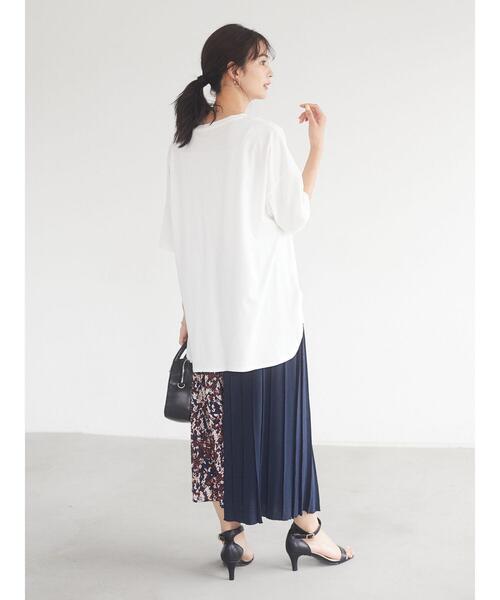 CRAFT STANDARD BOUTIQUE（クラフトスタンダードブティック）の「ラウンドテール半袖カットプルオーバー　＊（Tシャツ/カットソー・レディース・ベージュ/ネイビー/オフホワイト/ピンク/ライトイエロー・M/L）」の22枚目の写真