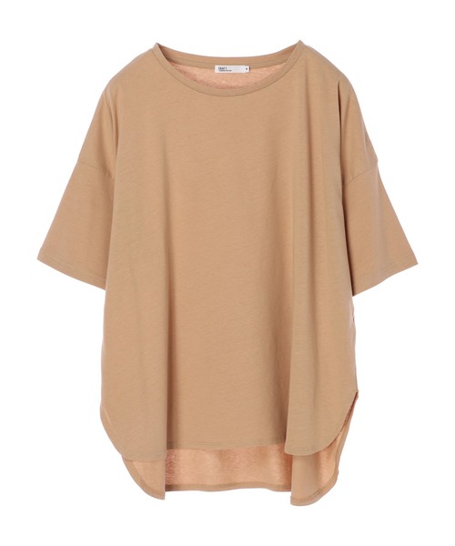 CRAFT STANDARD BOUTIQUE（クラフトスタンダードブティック）の「ラウンドテール半袖カットプルオーバー　＊（Tシャツ/カットソー・レディース・ベージュ/ネイビー/オフホワイト/ピンク/ライトイエロー・M/L）」の2枚目の写真