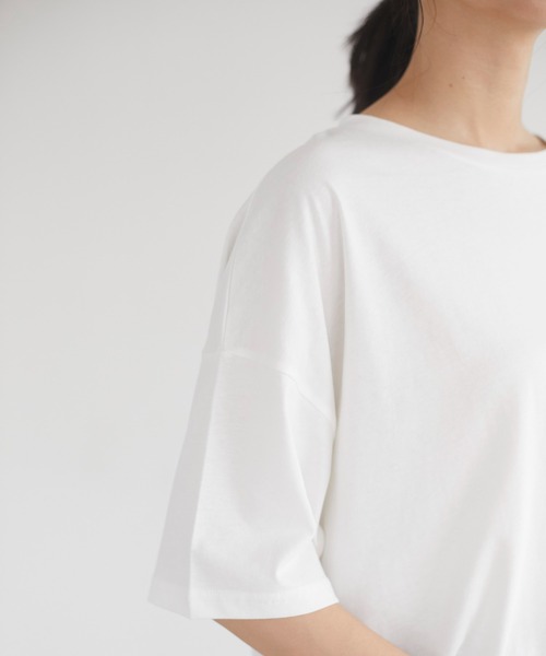 CRAFT STANDARD BOUTIQUE（クラフトスタンダードブティック）の「ラウンドテール半袖カットプルオーバー　＊（Tシャツ/カットソー・レディース・ベージュ/ネイビー/オフホワイト/ピンク/ライトイエロー・M/L）」の11枚目の写真