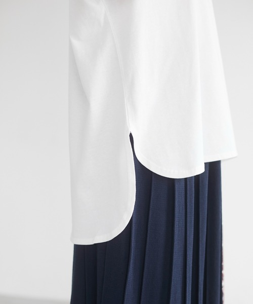 CRAFT STANDARD BOUTIQUE（クラフトスタンダードブティック）の「ラウンドテール半袖カットプルオーバー　＊（Tシャツ/カットソー・レディース・ベージュ/ネイビー/オフホワイト/ピンク/ライトイエロー・M/L）」の12枚目の写真