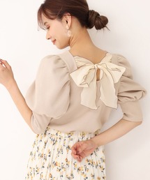 one after another NICE CLAUP | バックリボンメローテレコトップス(Tシャツ/カットソー)