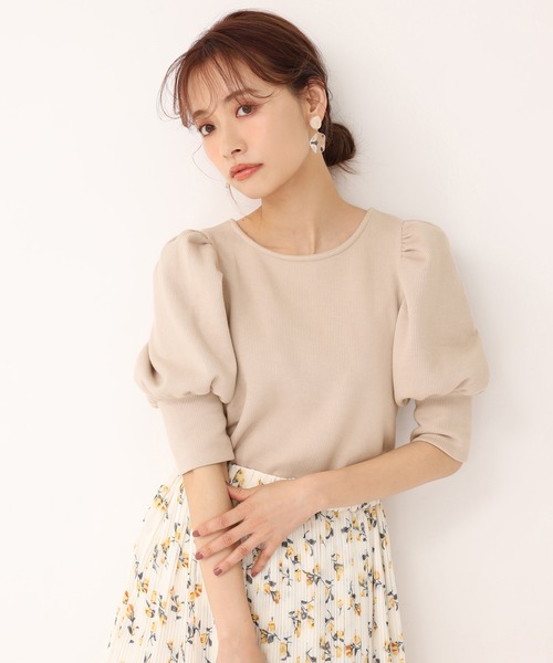 one after another NICE CLAUP（ワンアフターアナザーナイスクラップ）の「バックリボンメローテレコトップス（Tシャツ/カットソー・レディース・ブラック/ベージュ/オフホワイト/ミント・FREE）」の13枚目の写真