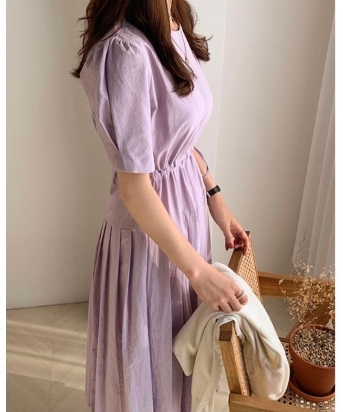 DAIS-Y（デイジー）の「【低身長さんおすすめ】プリーツ切り替え パフスリーブミディワンピース（ワンピース・レディース・ベージュ/アイボリー/ラベンダー・FREE）」の15枚目の写真