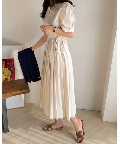 DAIS-Y（デイジー）の「【低身長さんおすすめ】プリーツ切り替え パフスリーブミディワンピース（ワンピース・レディース・ベージュ/アイボリー/ラベンダー・FREE）」の16枚目の写真