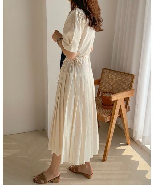 DAIS-Y（デイジー）の「【低身長さんおすすめ】プリーツ切り替え パフスリーブミディワンピース（ワンピース・レディース・ベージュ/アイボリー/ラベンダー・FREE）」の17枚目の写真