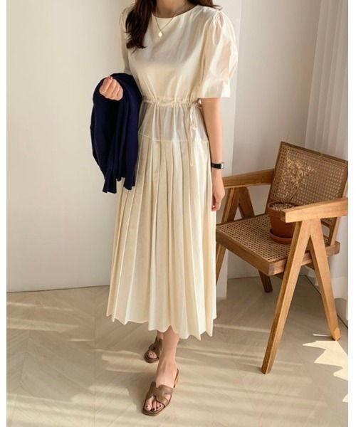 DAIS-Y（デイジー）の「【低身長さんおすすめ】プリーツ切り替え パフスリーブミディワンピース（ワンピース・レディース・ベージュ/アイボリー/ラベンダー・FREE）」の19枚目の写真