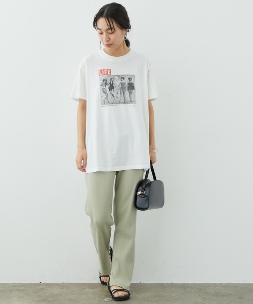 SALON adam et rope'（サロン アダム エ ロペ）の「リブリラックスパンツ［MEDI Veil］【抗菌・消臭・UVケア】（その他パンツ・レディース・ベージュ/カーキ/ライトグリーン・FREE）」の8枚目の写真