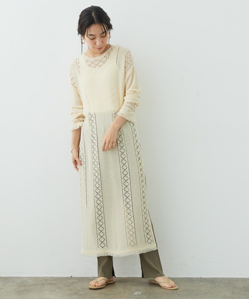 SALON adam et rope'（サロン アダム エ ロペ）の「リブリラックスパンツ［MEDI Veil］【抗菌・消臭・UVケア】（その他パンツ・レディース・ベージュ/カーキ/ライトグリーン・FREE）」の9枚目の写真