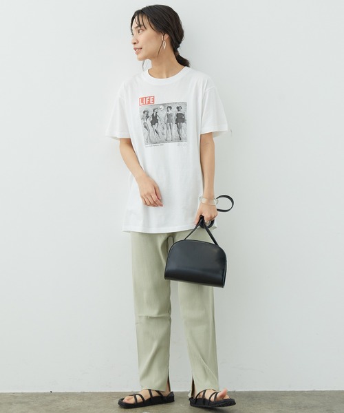 SALON adam et rope'（サロン アダム エ ロペ）の「リブリラックスパンツ［MEDI Veil］【抗菌・消臭・UVケア】（その他パンツ・レディース・ベージュ/カーキ/ライトグリーン・FREE）」の15枚目の写真