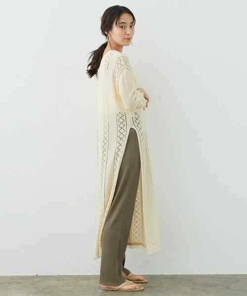 SALON adam et rope'（サロン アダム エ ロペ）の「リブリラックスパンツ［MEDI Veil］【抗菌・消臭・UVケア】（その他パンツ・レディース・ベージュ/カーキ/ライトグリーン・FREE）」の16枚目の写真