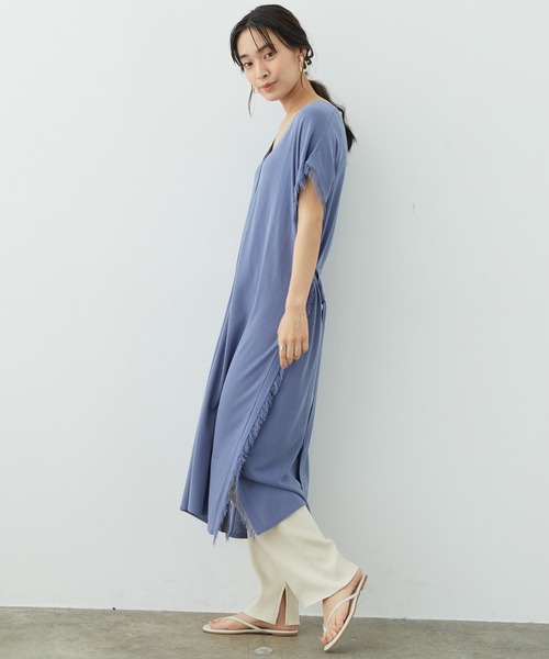 SALON adam et rope'（サロン アダム エ ロペ）の「リブリラックスパンツ［MEDI Veil］【抗菌・消臭・UVケア】（その他パンツ・レディース・ベージュ/カーキ/ライトグリーン・FREE）」の17枚目の写真