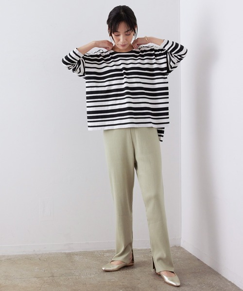 SALON adam et rope'（サロン アダム エ ロペ）の「リブリラックスパンツ［MEDI Veil］【抗菌・消臭・UVケア】（その他パンツ・レディース・ベージュ/カーキ/ライトグリーン・FREE）」の22枚目の写真