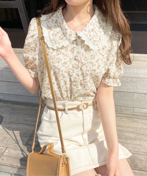 apres jour（アプレジュール）の「花柄コットンレースフリルブラウス【ZOZOTOWN限定アイテム】（シャツ/ブラウス・レディース・アイボリー/オフホワイト・X-LARGE/フリー）」の9枚目の写真