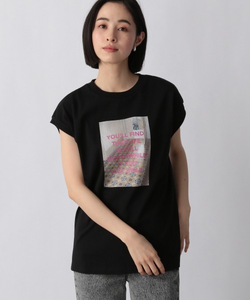 LOWRYS FARM（ローリーズファーム）の「フォトノースリーブ　948734（Tシャツ/カットソー・レディース・ブラック/グレー/オフホワイト・FREE）」の3枚目の写真