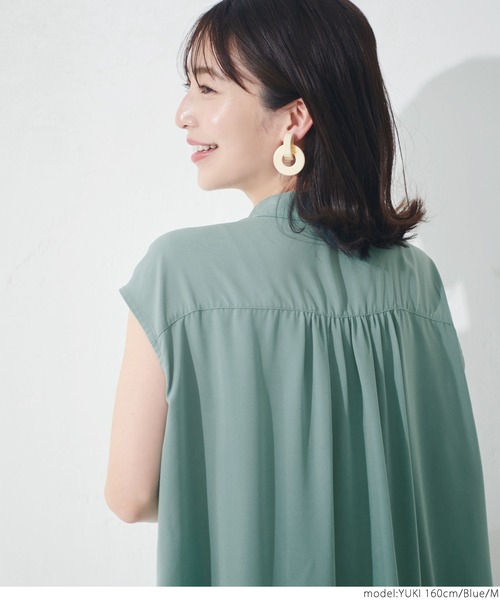 coca(coca)(コカ)の「とろみイージーケアシャツワンピース(ワンピース・レディース・ブラック/ブラウン/ブルー・M/L)」の7枚目の写真