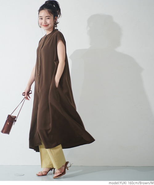 とろみイージーケアシャツワンピース（ワンピース）｜coca（coca