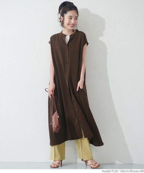 coca(coca)(コカ)の「とろみイージーケアシャツワンピース(ワンピース・レディース・ブラック/ブラウン/ブルー・M/L)」の12枚目の写真