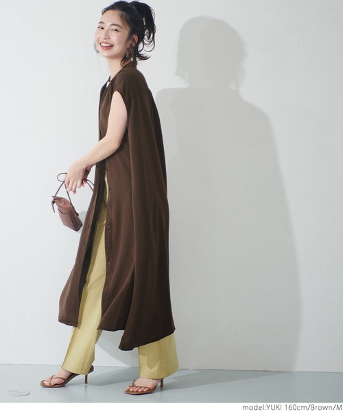 coca(coca)(コカ)の「とろみイージーケアシャツワンピース(ワンピース・レディース・ブラック/ブラウン/ブルー・M/L)」の13枚目の写真