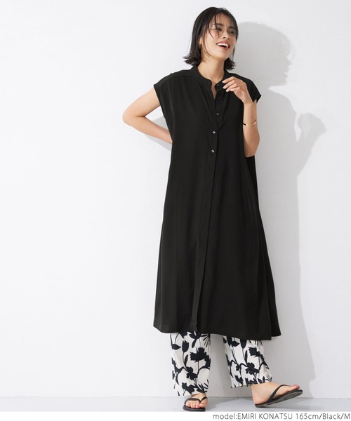 coca(coca)(コカ)の「とろみイージーケアシャツワンピース(ワンピース・レディース・ブラック/ブラウン/ブルー・M/L)」の16枚目の写真