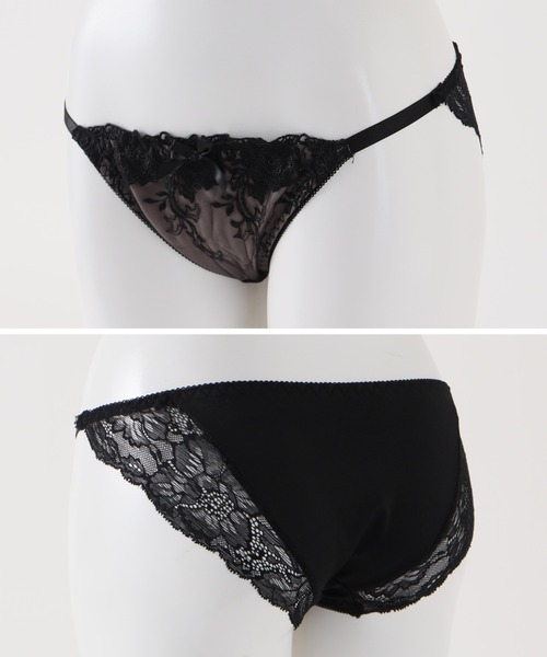colza（コルザ）の「黒レースブラセット（ブラ&ショーツ）」 - WEAR
