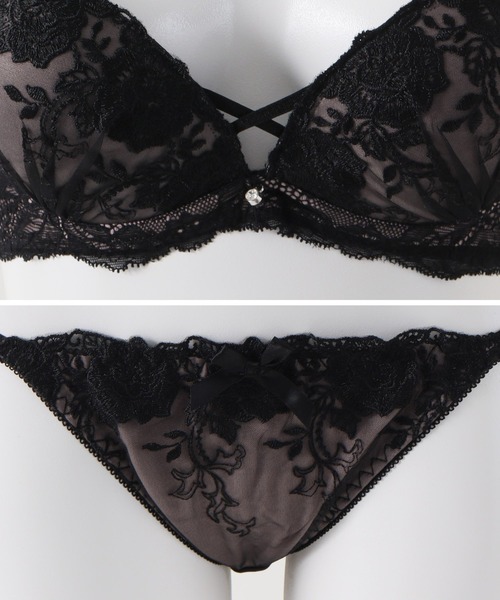 colza（コルザ）の「黒レースブラセット（ブラ&ショーツ・レディース・モカ/グリーン・C65/C70/D75/B65/C75/D70/A75/B70/B75/D65/A70）」の14枚目の写真
