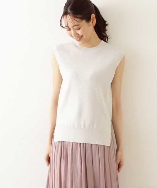 NATURAL BEAUTY BASIC（ナチュラルビューティーベーシック）の「ノースリーブ畦ニット/0171270610（ベスト・レディース・ピンク/グレー/ブラック・MEDIUM）」の3枚目の写真