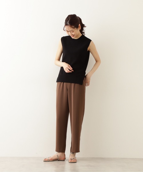 NATURAL BEAUTY BASIC（ナチュラルビューティーベーシック）の「ノースリーブ畦ニット/0171270610（ベスト・レディース・ピンク/グレー/ブラック・MEDIUM）」の4枚目の写真