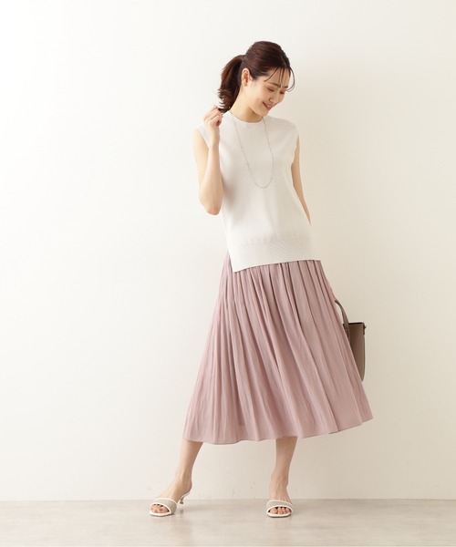 NATURAL BEAUTY BASIC（ナチュラルビューティーベーシック）の「ノースリーブ畦ニット/0171270610（ベスト・レディース・ピンク/グレー/ブラック・MEDIUM）」の16枚目の写真