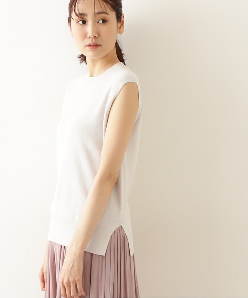 NATURAL BEAUTY BASIC（ナチュラルビューティーベーシック）の「ノースリーブ畦ニット/0171270610（ベスト・レディース・ピンク/グレー/ブラック・MEDIUM）」の18枚目の写真