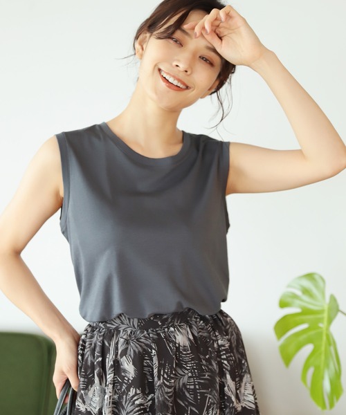 BAYFLOW(ベイフロー)の「シルケットノースリTシャツ(Tシャツ/カットソー・レディース・ブラウン/イエロー/チャコール・SMALL/MEDIUM)」の1枚目の写真