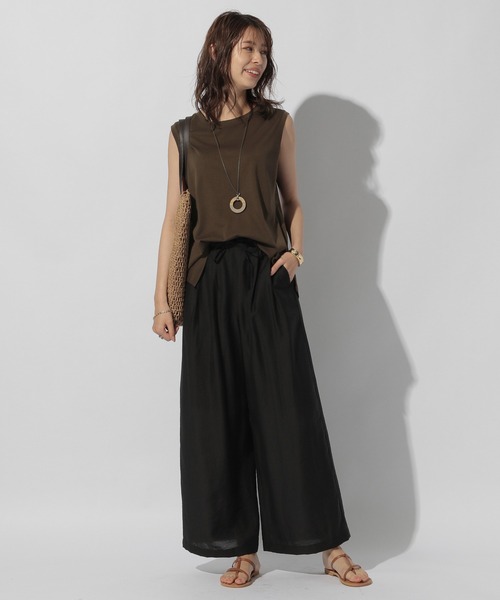 BAYFLOW(ベイフロー)の「シルケットノースリTシャツ(Tシャツ/カットソー・レディース・ブラウン/イエロー/チャコール・SMALL/MEDIUM)」の12枚目の写真