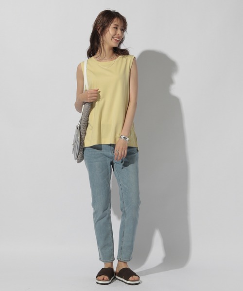 BAYFLOW(ベイフロー)の「シルケットノースリTシャツ(Tシャツ/カットソー・レディース・ブラウン/イエロー/チャコール・SMALL/MEDIUM)」の13枚目の写真